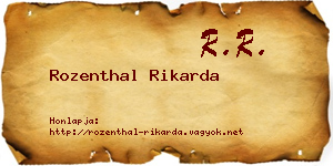 Rozenthal Rikarda névjegykártya
