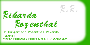 rikarda rozenthal business card